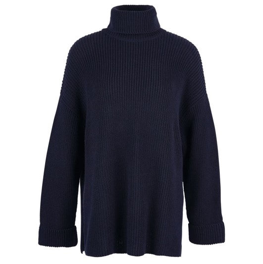 Barbour Stitch Roll Neck Knitted Cape Classic Navy 1