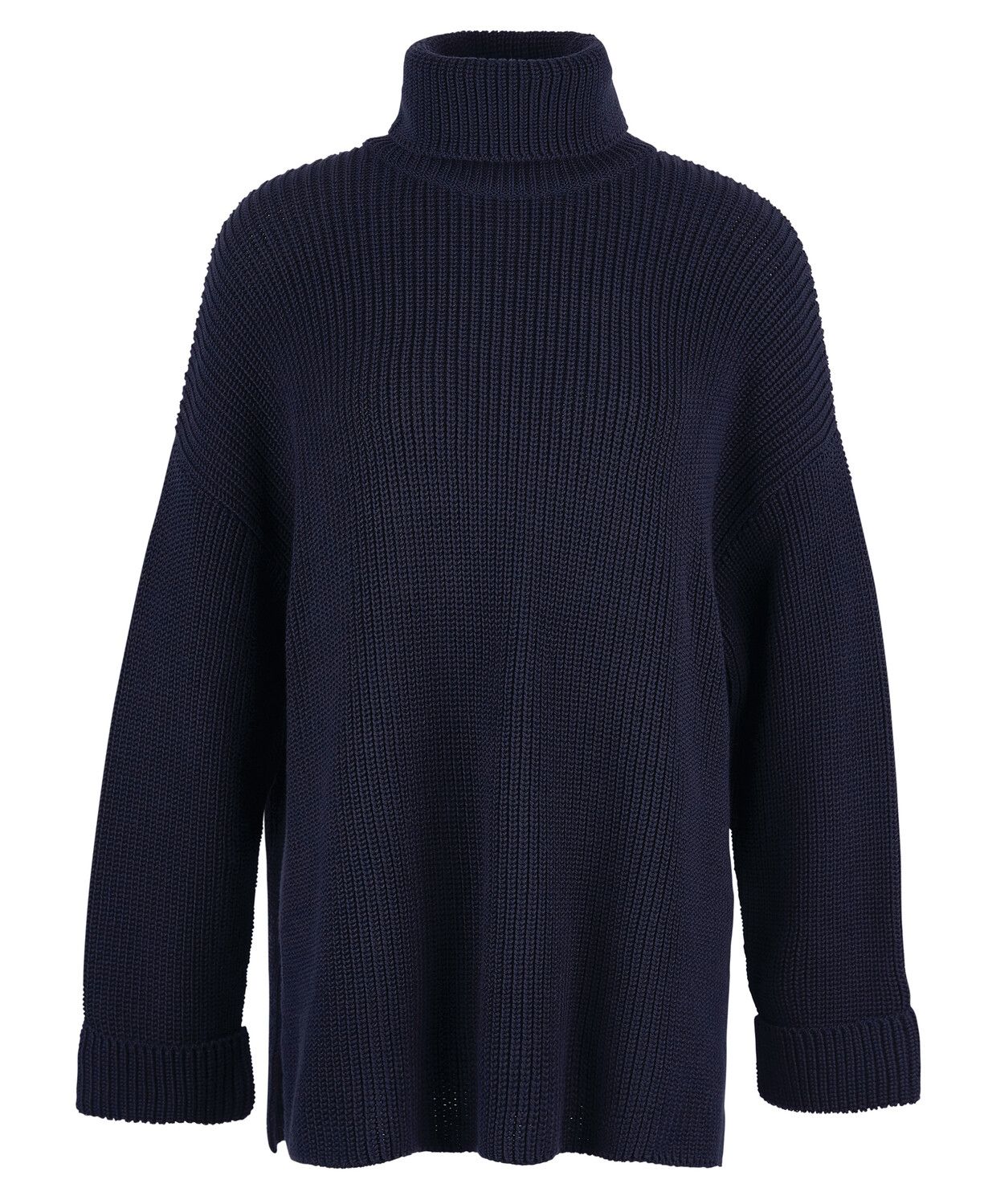 Barbour Stitch Roll Neck Knitted Cape Classic Navy 2