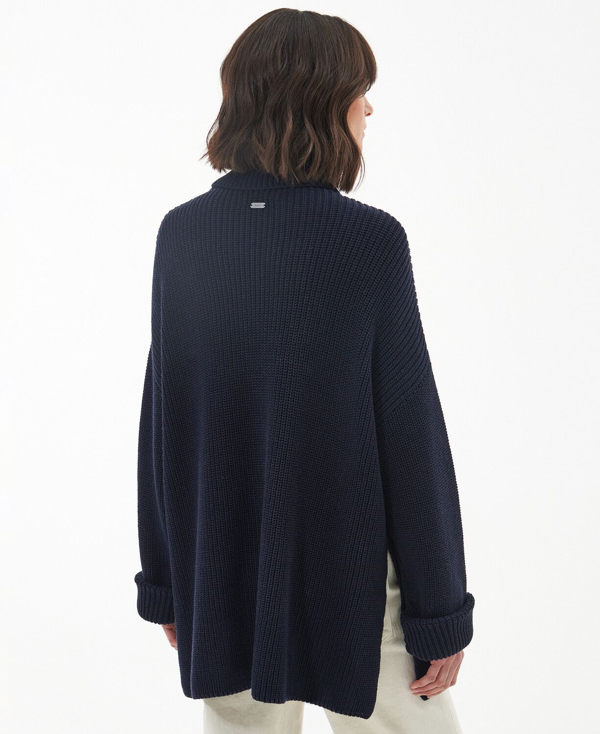 Barbour Stitch Roll Neck Knitted Cape Classic Navy 4
