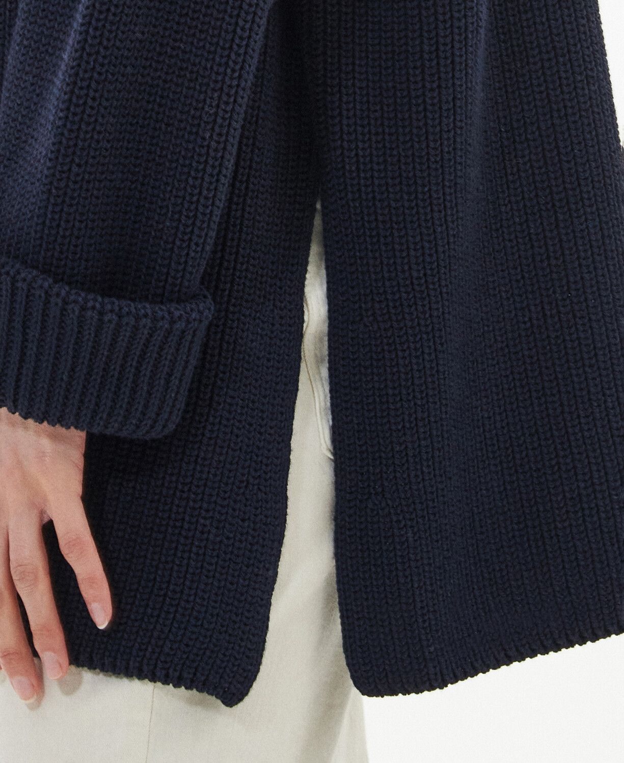 Barbour Stitch Roll Neck Knitted Cape Classic Navy 5