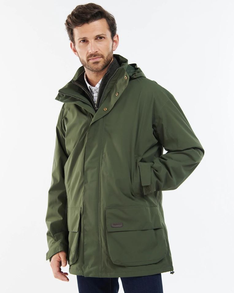 Barbour Swinton Lightweight Waterproof Jacket Olive 4