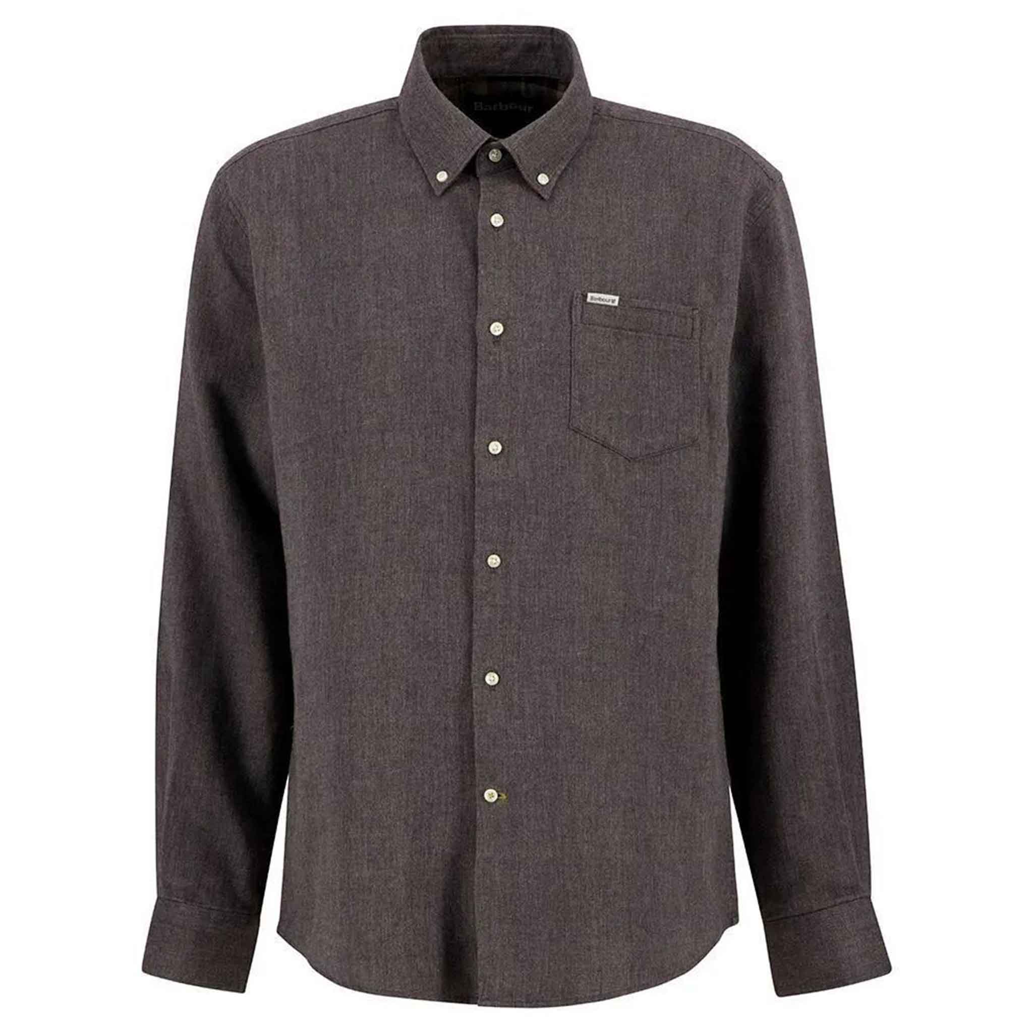 Barbour Tamish Herringbone Weave Shirt Grey Marl