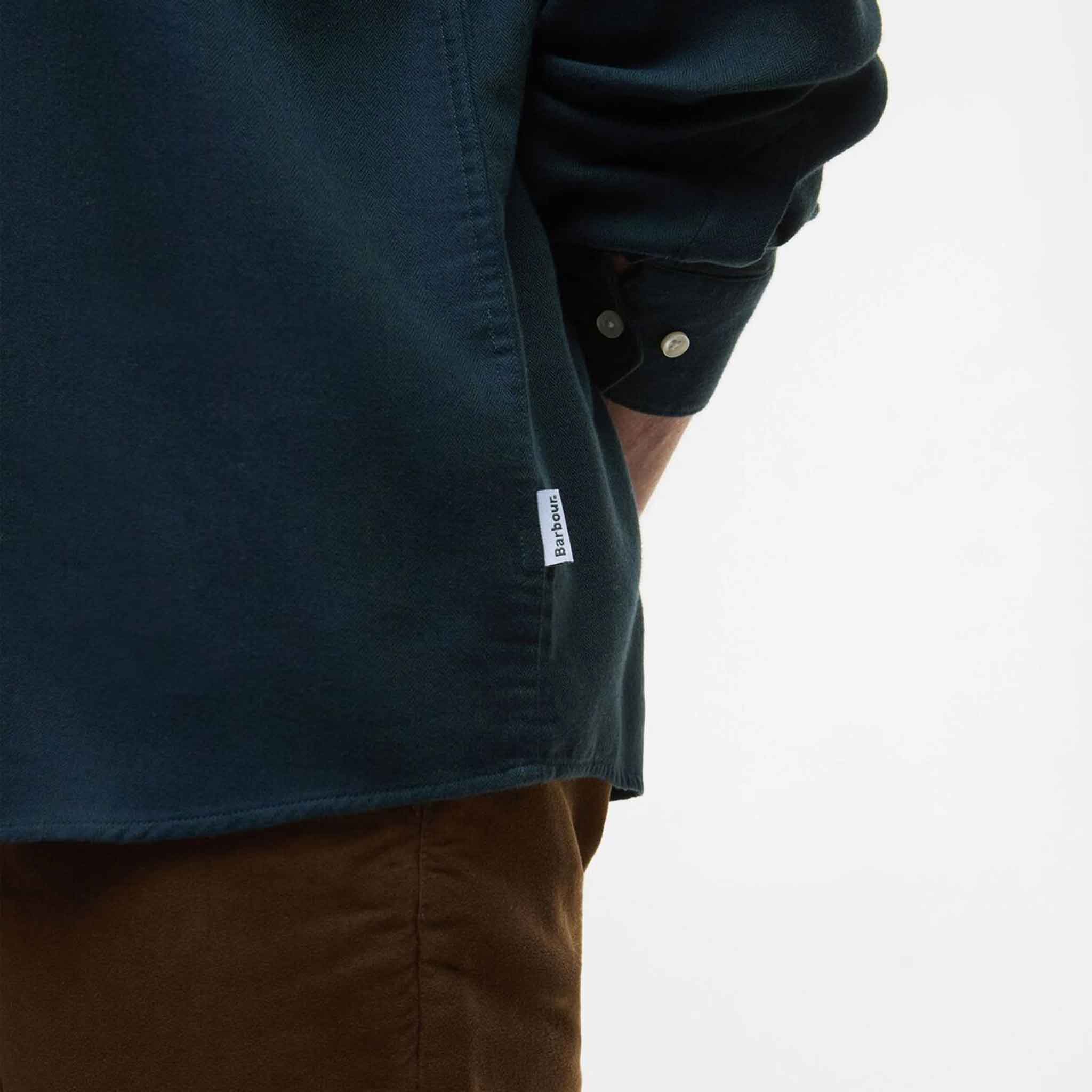 Barbour Tamish Herringbone Weave Shirt Navy