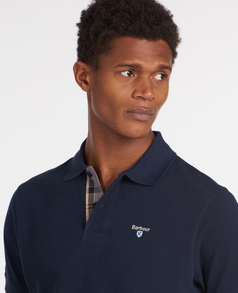 Barbour Tartan Poloshirt Pique New Navy 3