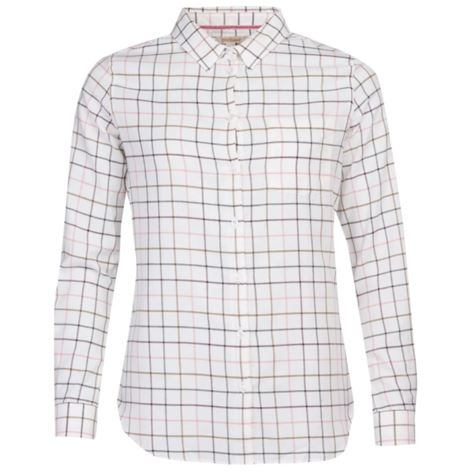 Barbour Triplebar Ladies Shirt Cloud - Winter Green 1