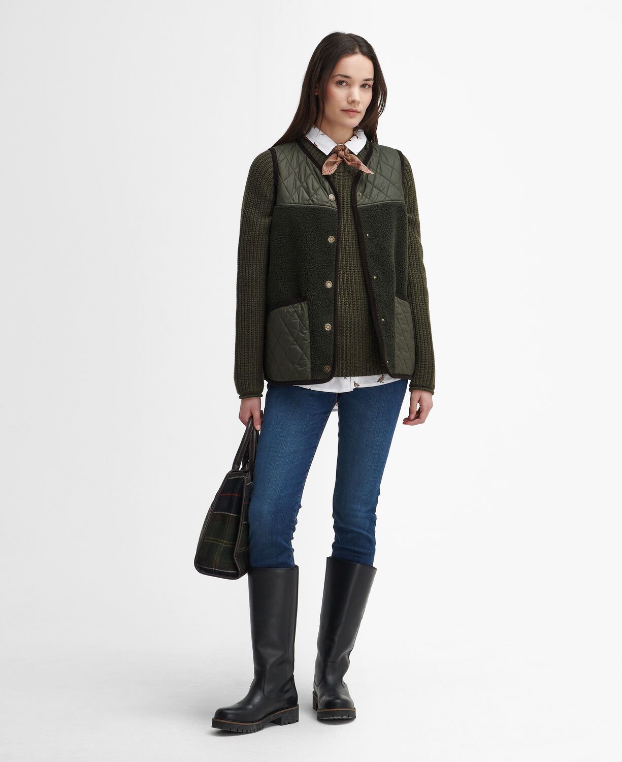 Barbour Willow Ladies High Neck Jumper Olive 3
