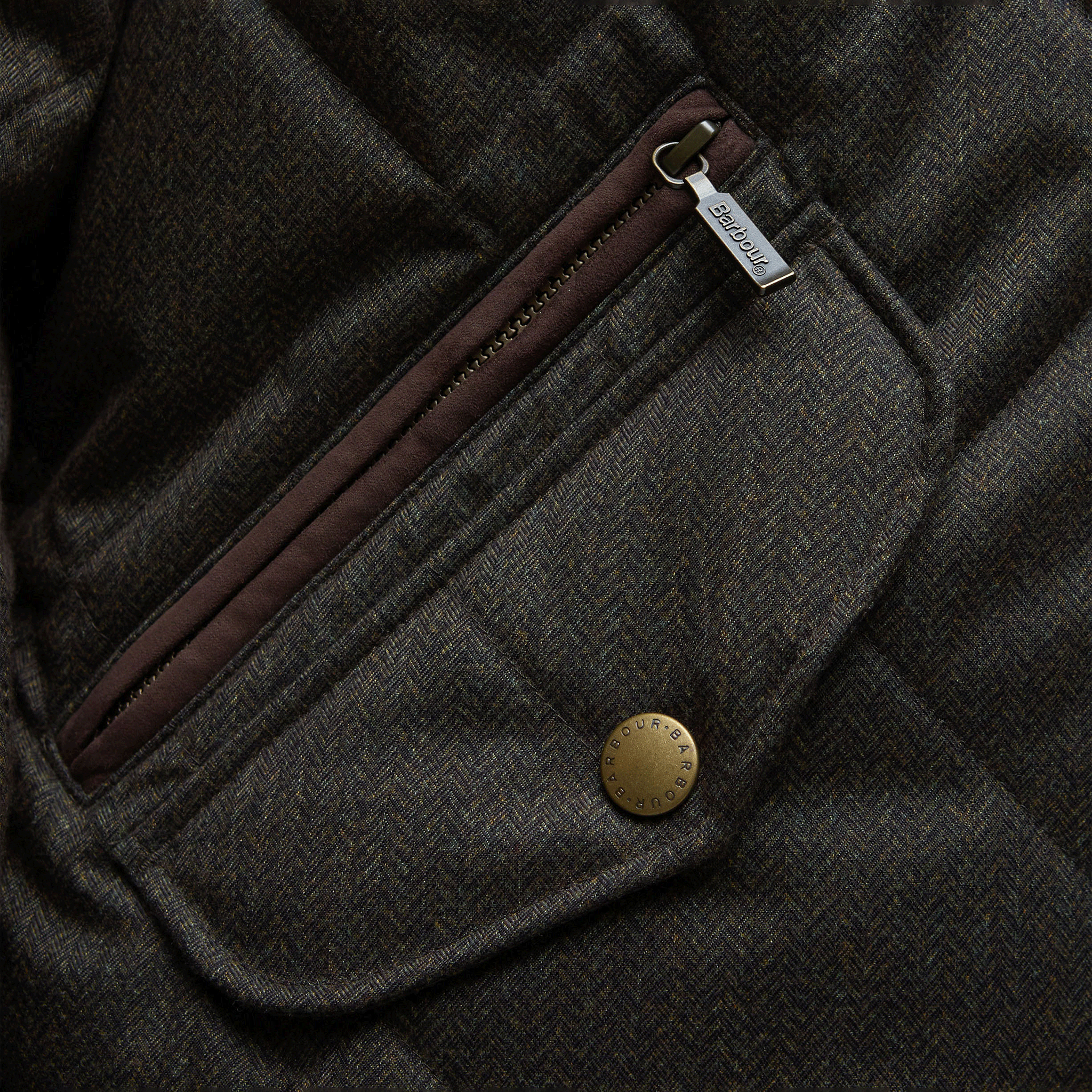 Barbour Winter Shoveler Quilted Jacket Dark Olive Mens