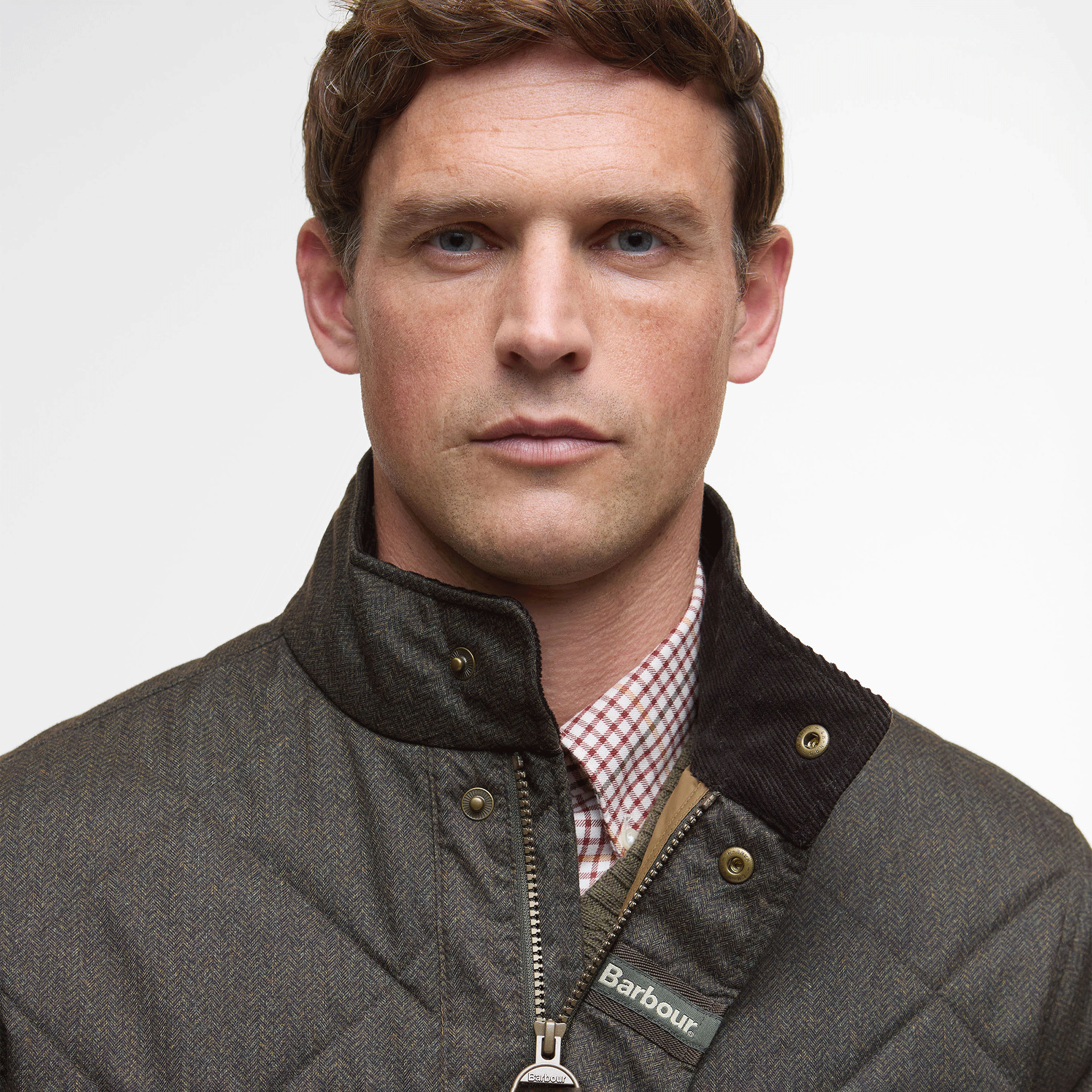 Barbour Winter Shoveler Quilted Jacket Dark Olive Mens