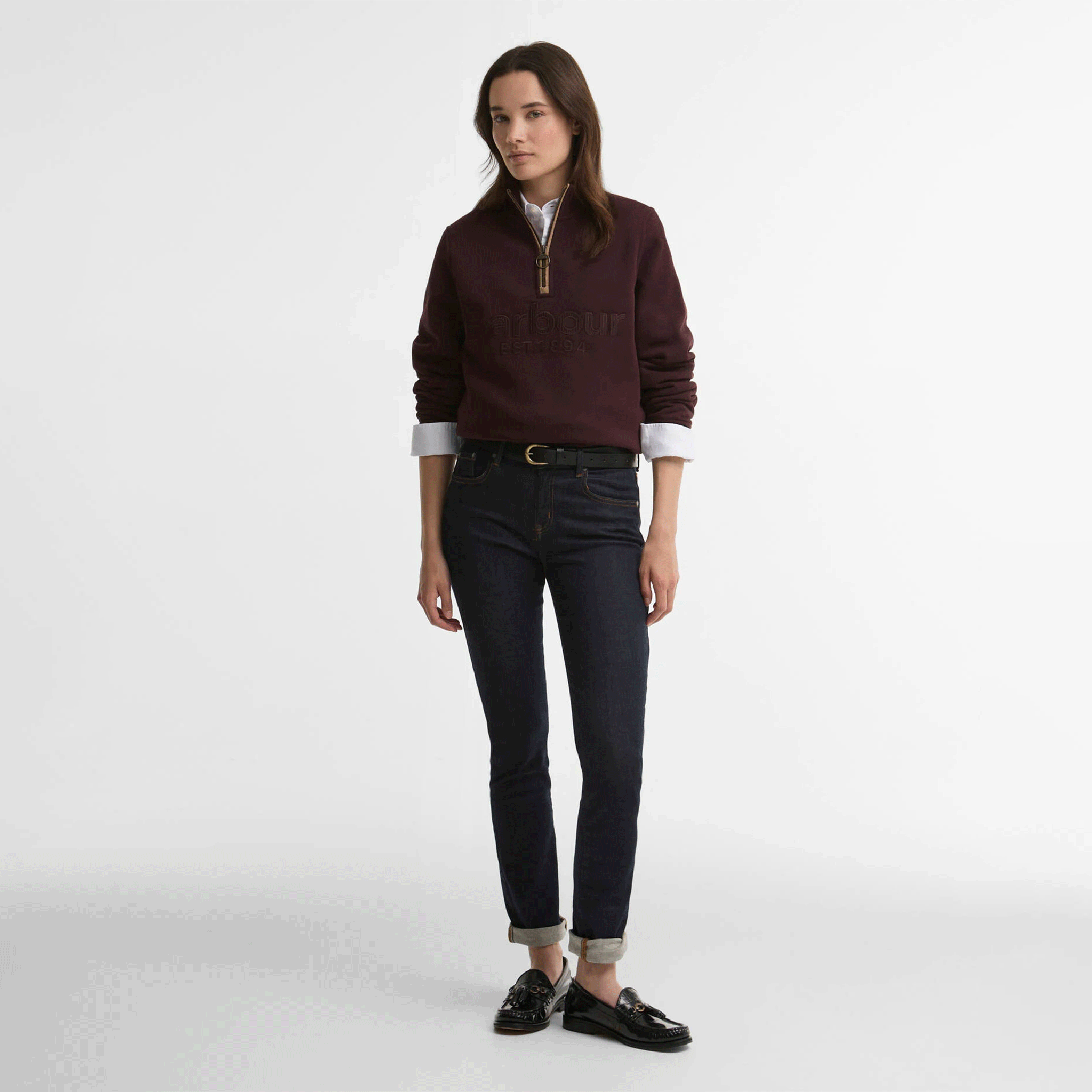 Barbour Women’s Cynthia Quarter-Zip Sweatshirt Fig