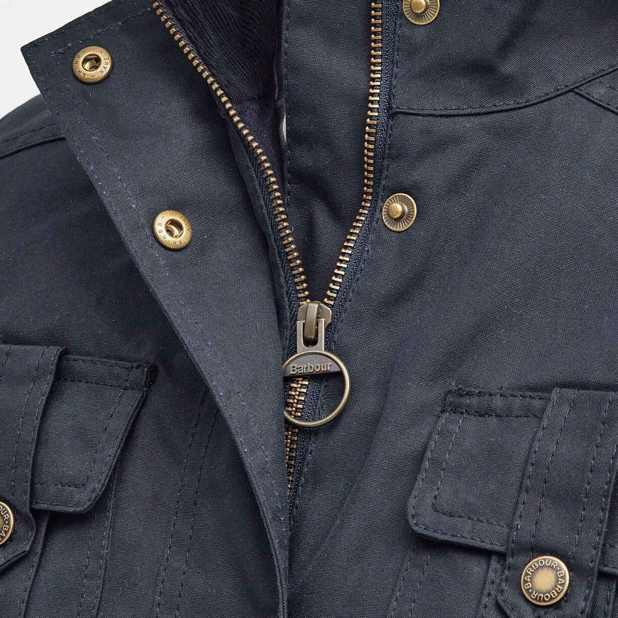 Barbour Winter Defence Waxed Cotton Jacket Navy Classic