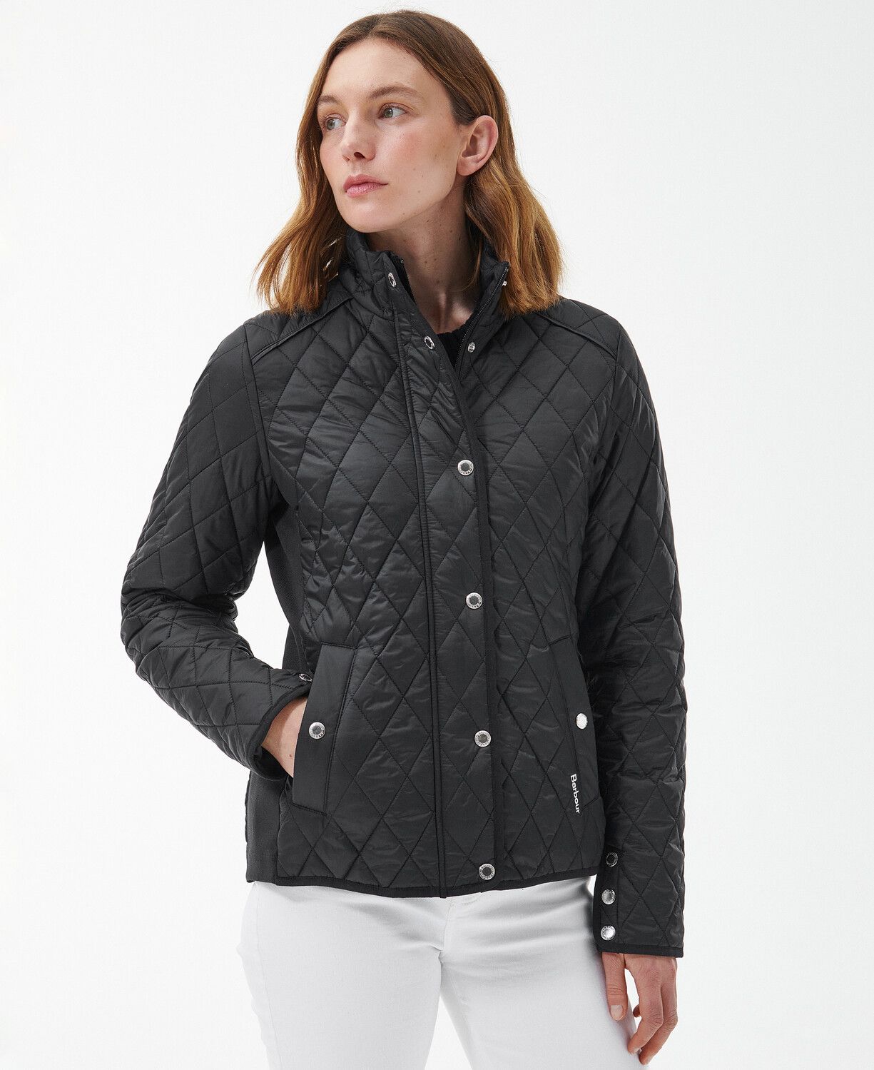 Barbour Yarrow Ladies Quilted Jacket Black-Rose Garden Floral 3