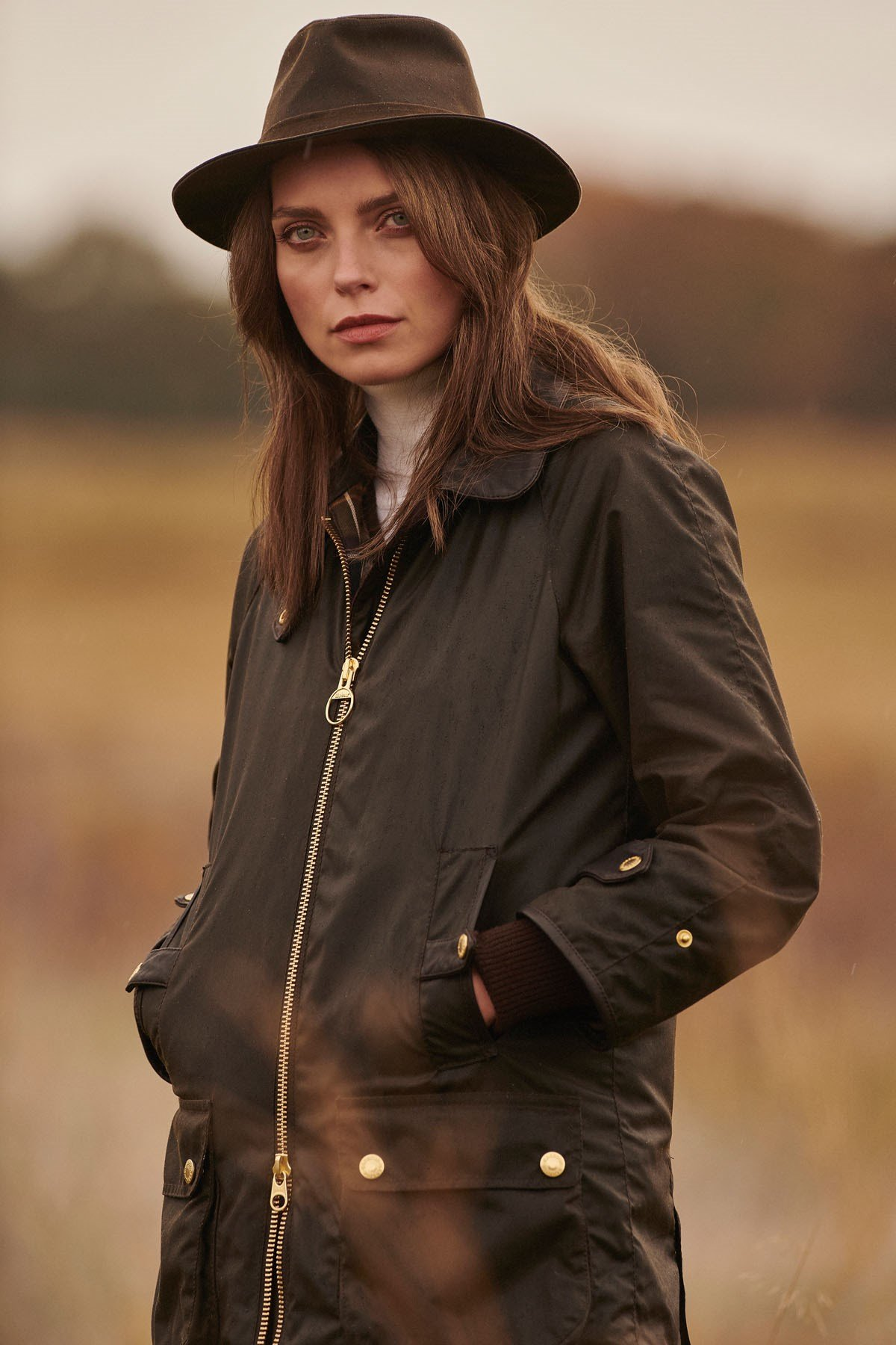 Barbour Ladies Vintage Wax Bushman Hat Olive