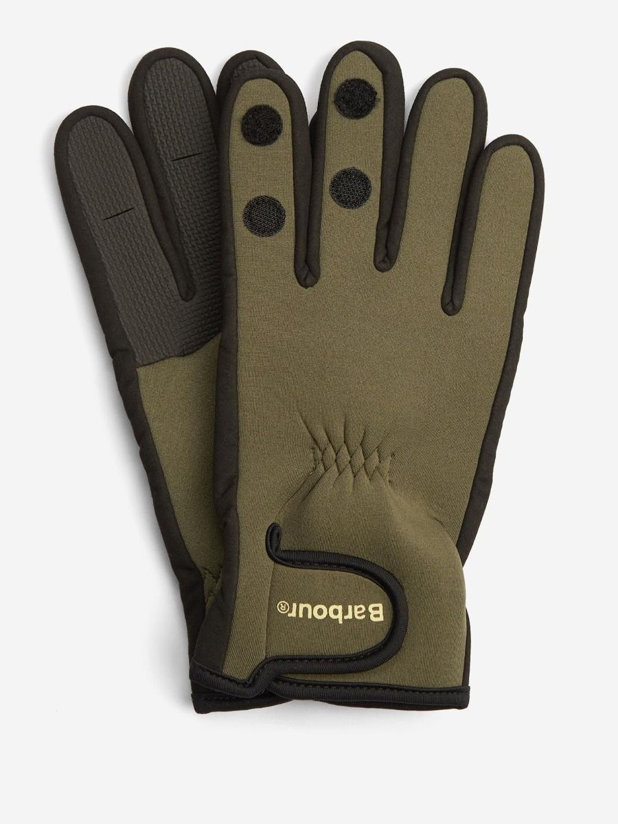 Barbour Neoprene Green Gloves