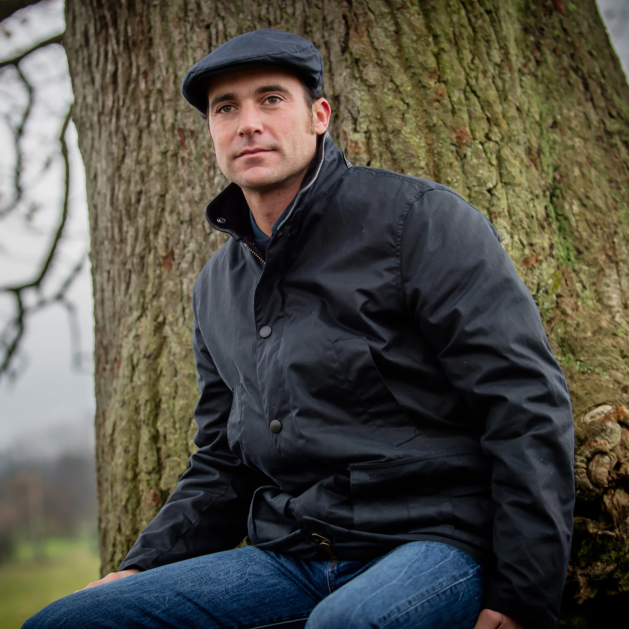 Barbour Thornproof Wax Flat Cap Navy