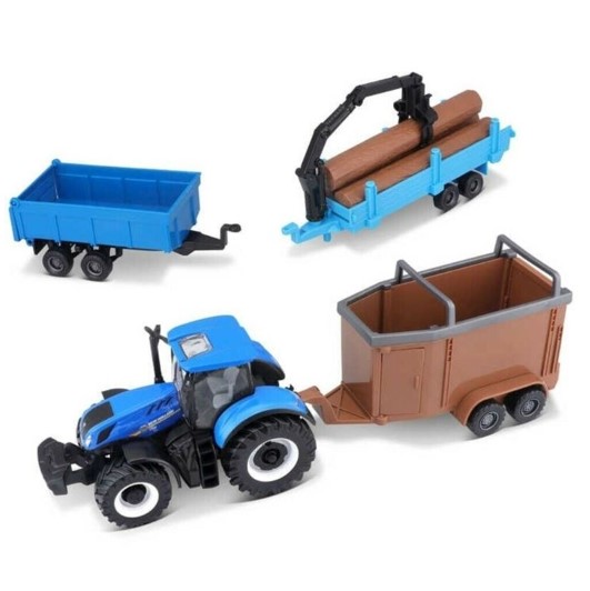 Bburago New Holland T7.315 Tractor & 3 Trailers 1 50 Scale 1