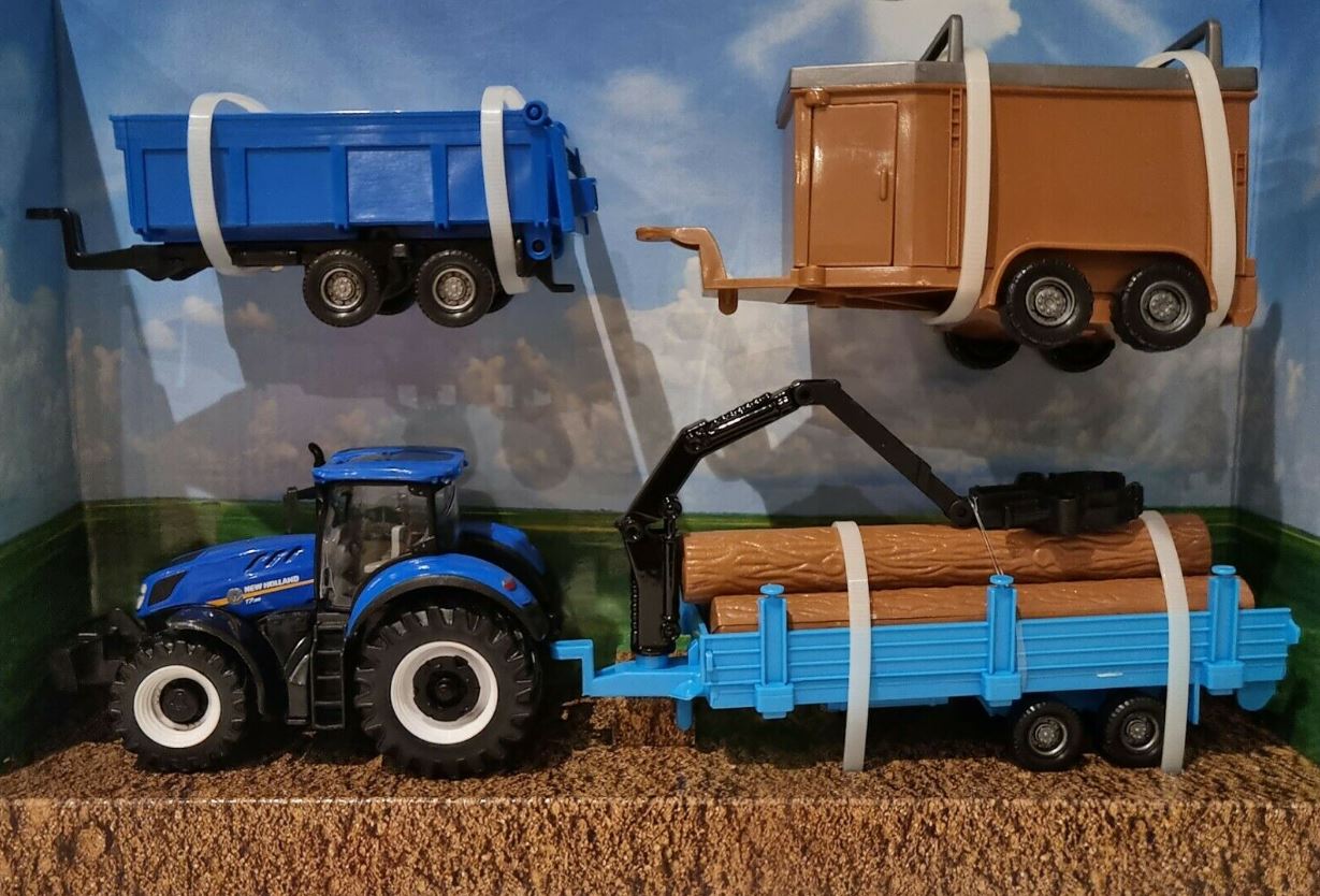 Bburago New Holland T7.315 Tractor & 3 Trailers 1 50 Scale 2