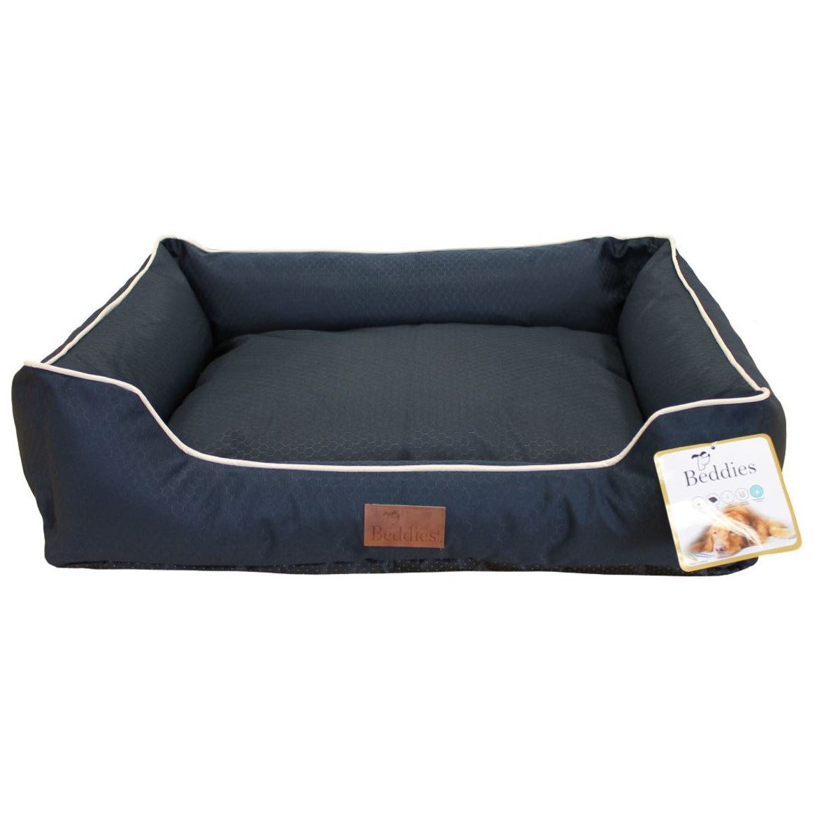 Beddies Waterproof Dog Lounger Navy-Cream 2