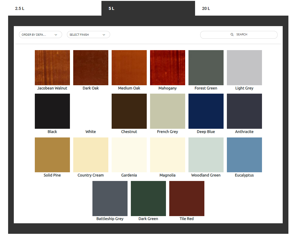 Bedec Barn Paint 5.0L - Colour Chart