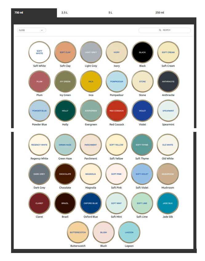 Bedec Multi Surface Paint (MSP) - Soft Gloss Colour Chart