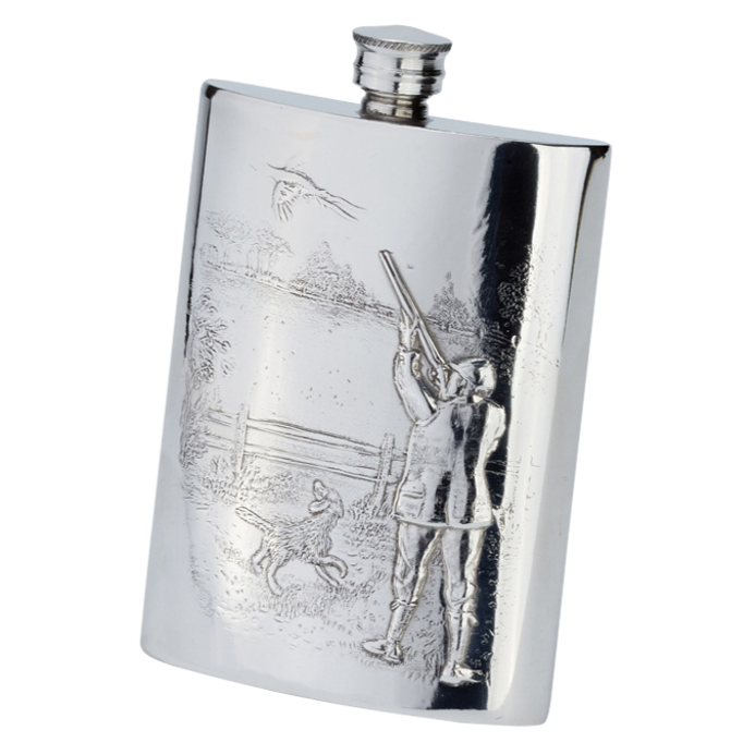 Bisley 6oz Gamekeeper Pewter Flask 1