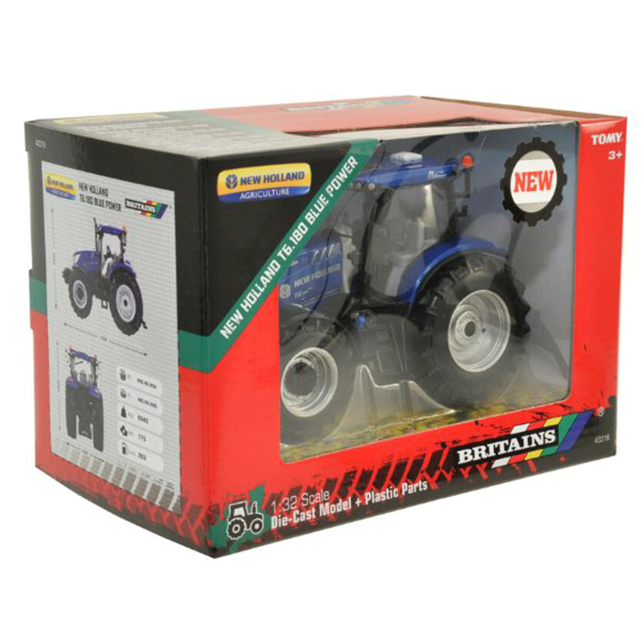 Britains New Holland T6.180 Blue Power Tractor 1:32 Scale