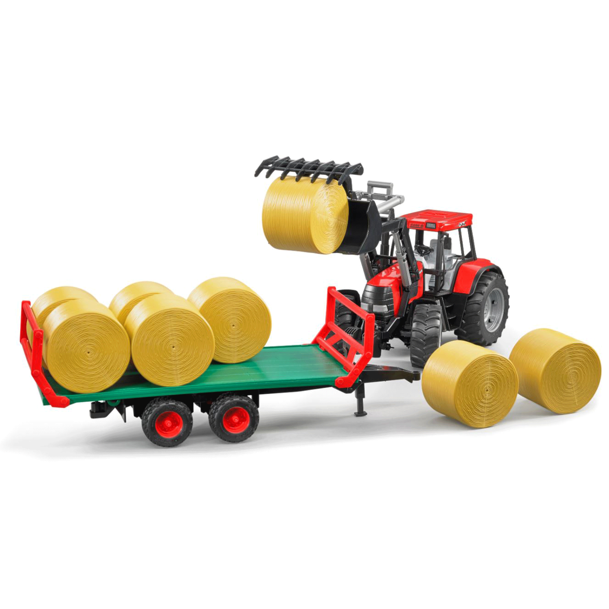 Bruder Bale Transport Trailer with 8 Round Bales 1:16 Scale