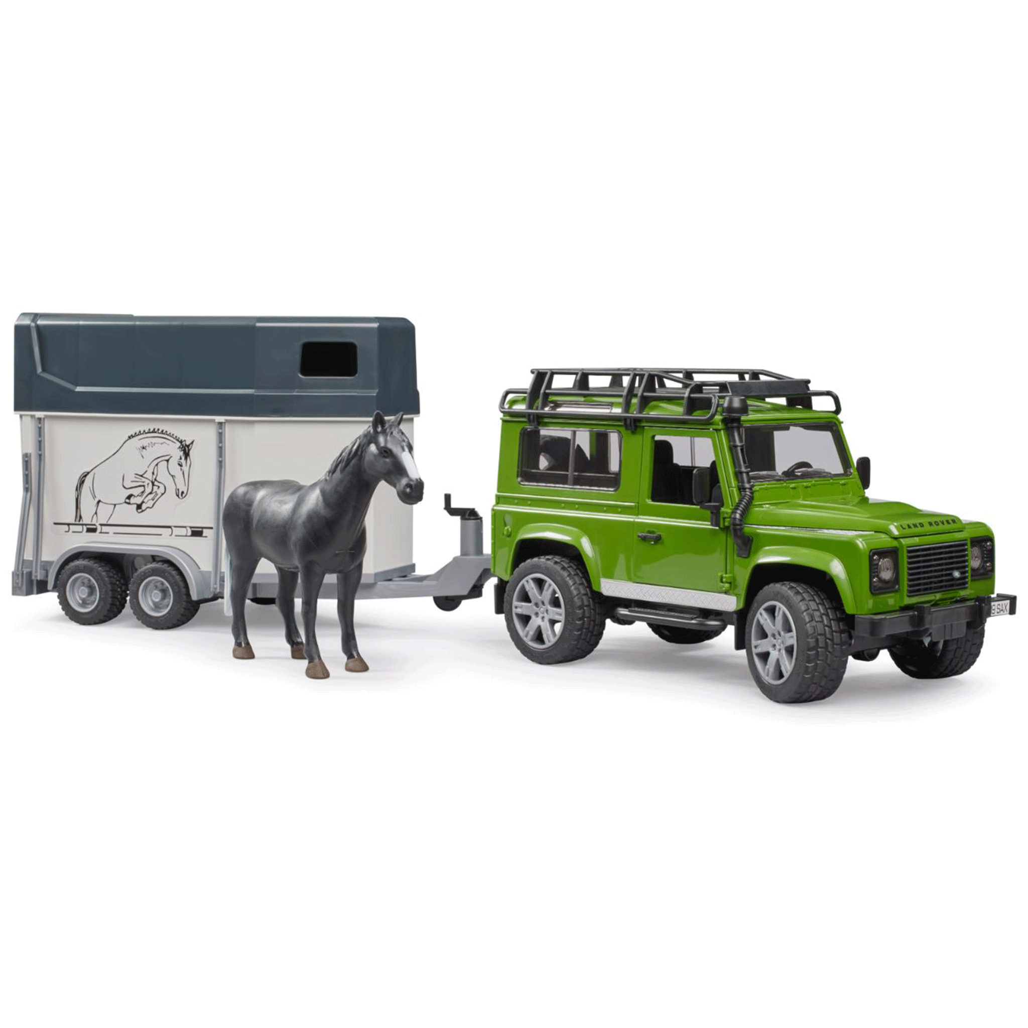 Bruder Land Rover Defender with Horse Trailer 1:16 Scale
