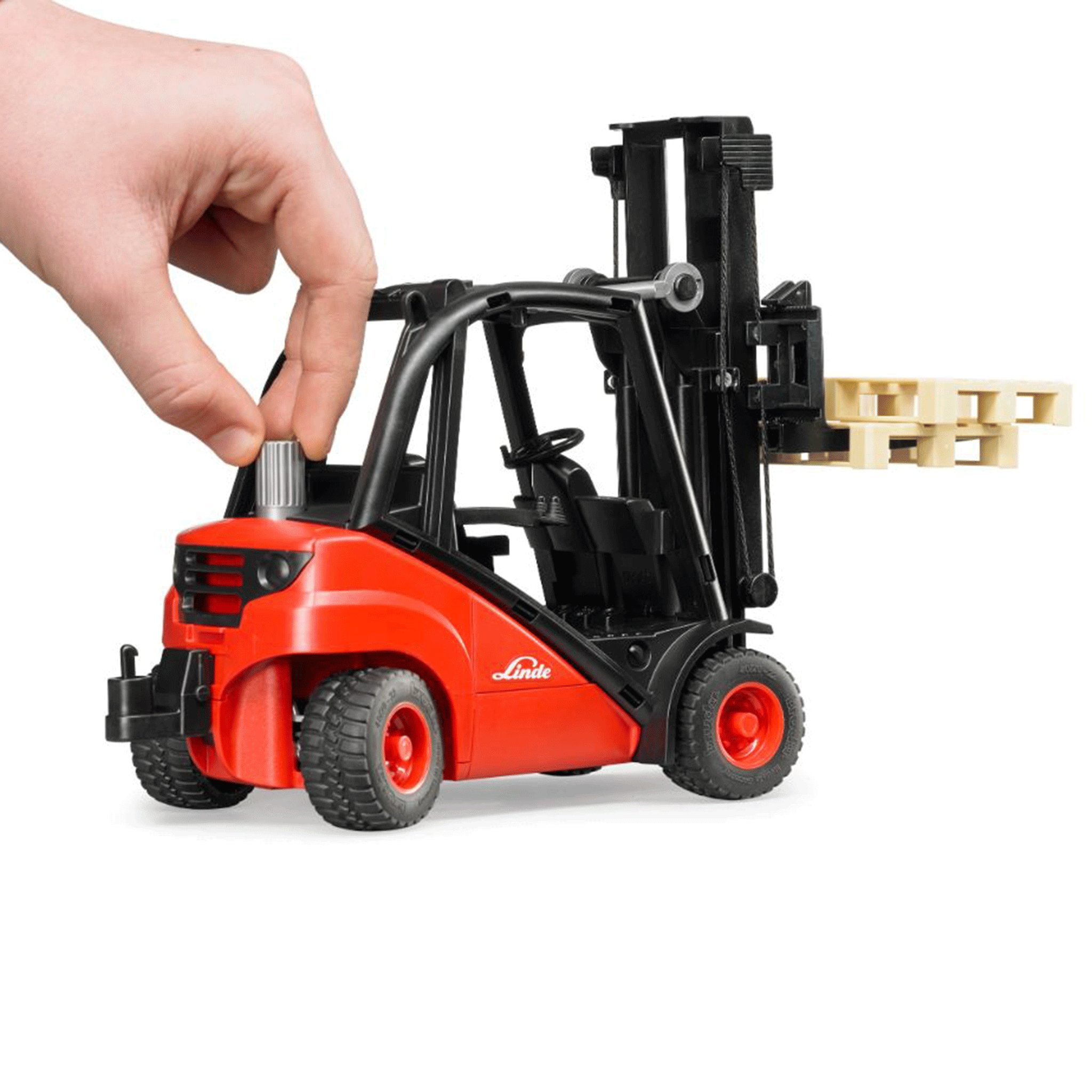 Bruder Linde Fork Lift H30D with 2 Pallets 1:16 Scale
