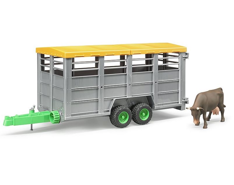 Bruder Livestock Trailer with Cow 1.16 Scale 1