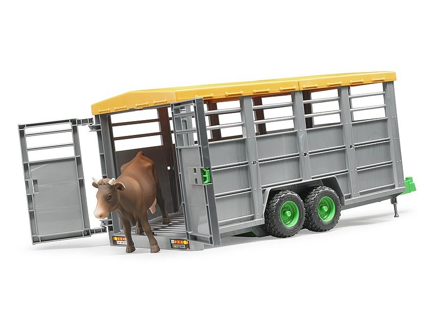 Bruder Livestock Trailer with Cow 1.16 Scale 2