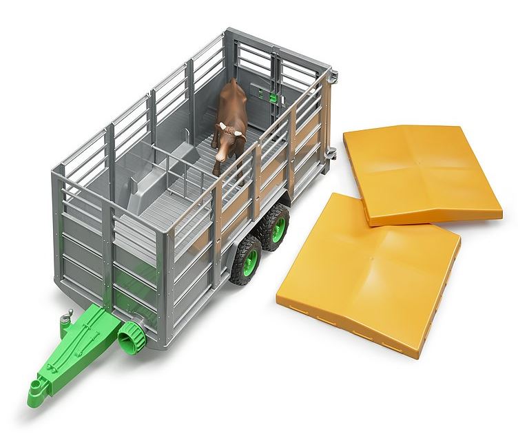Bruder Livestock Trailer with Cow 1.16 Scale 3