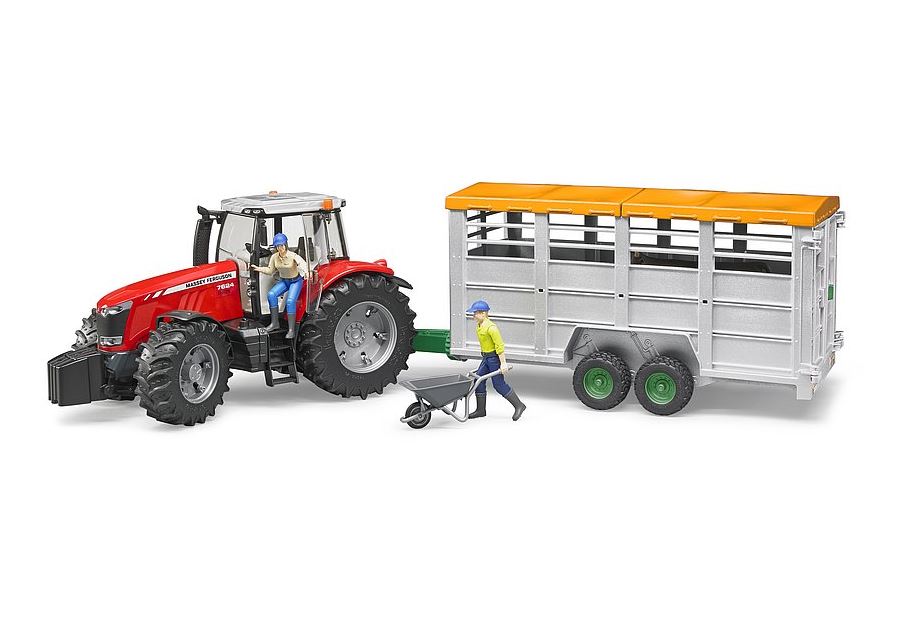 Bruder Livestock Trailer with Cow 1.16 Scale 4