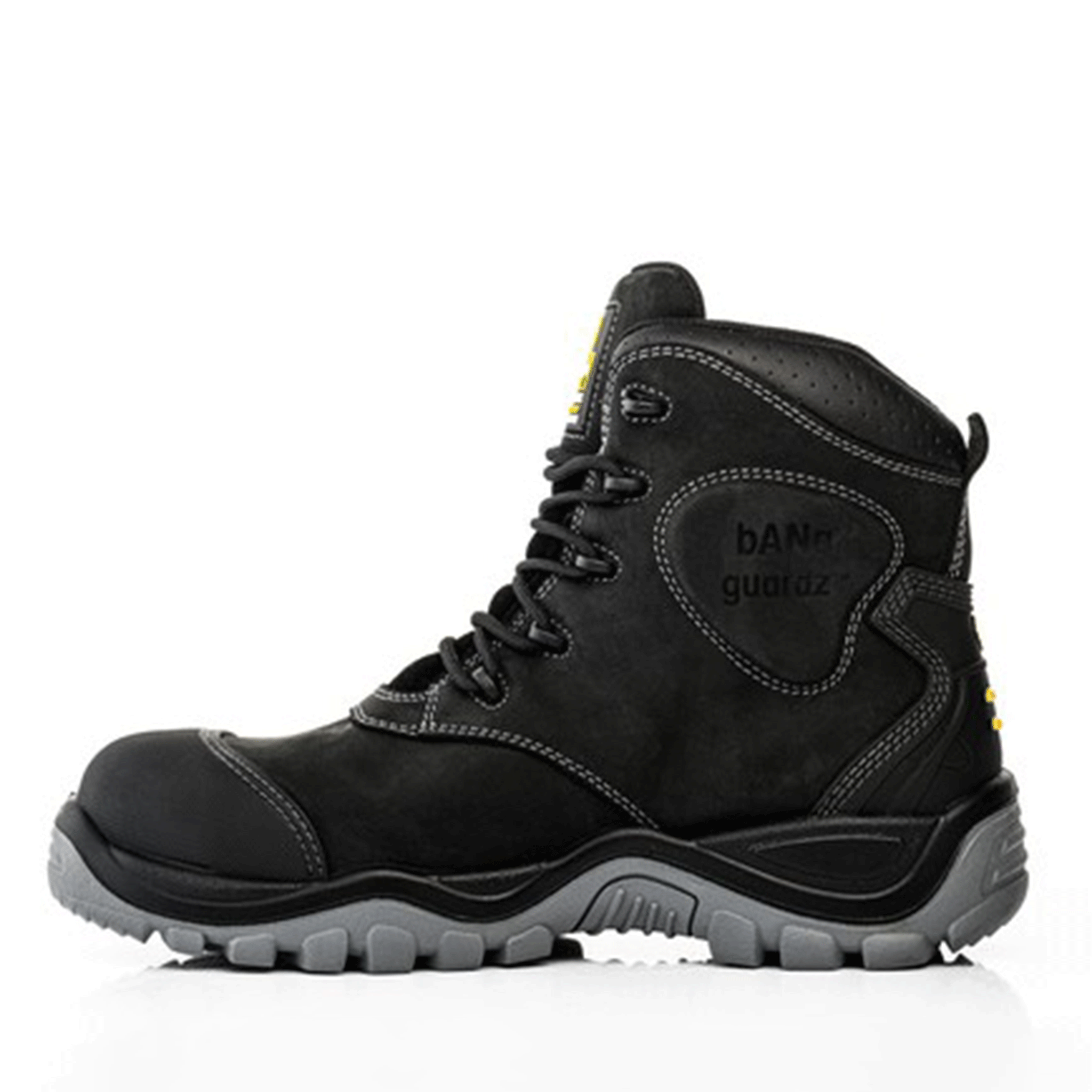Buckbootz BSH012BK Black Leather Buckshot Lace Safety Boot