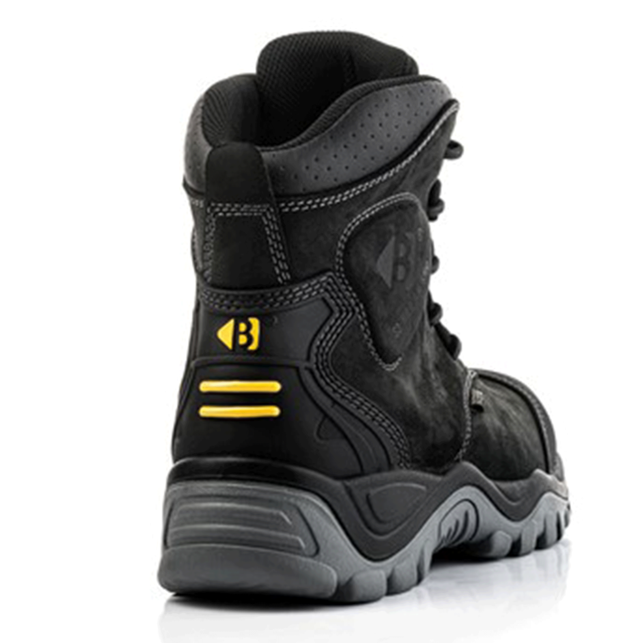 Buckbootz BSH012BK Black Leather Buckshot Lace Safety Boot