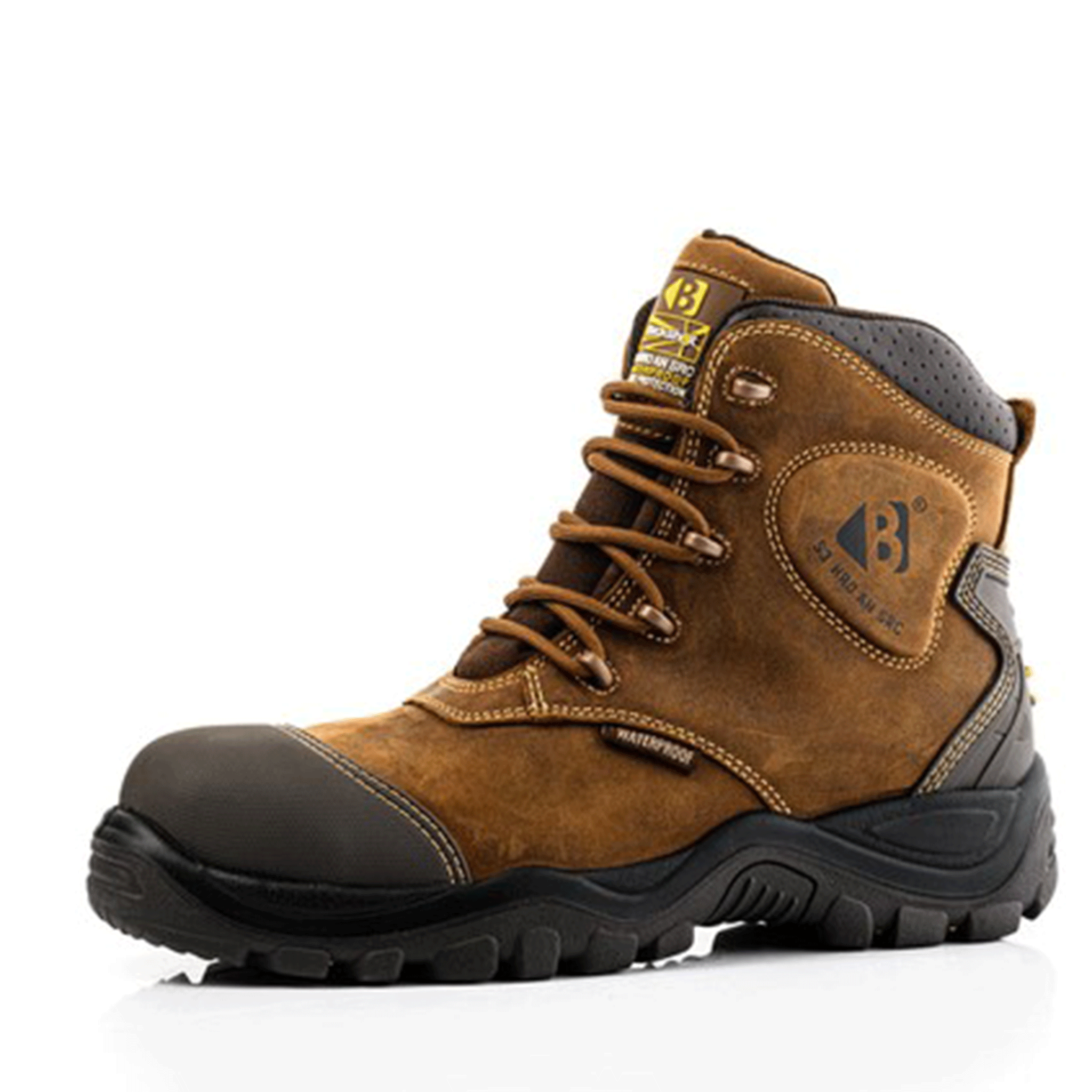 Buckbootz BSH012BR Brown Leather Buckshot Lace Safety Boot