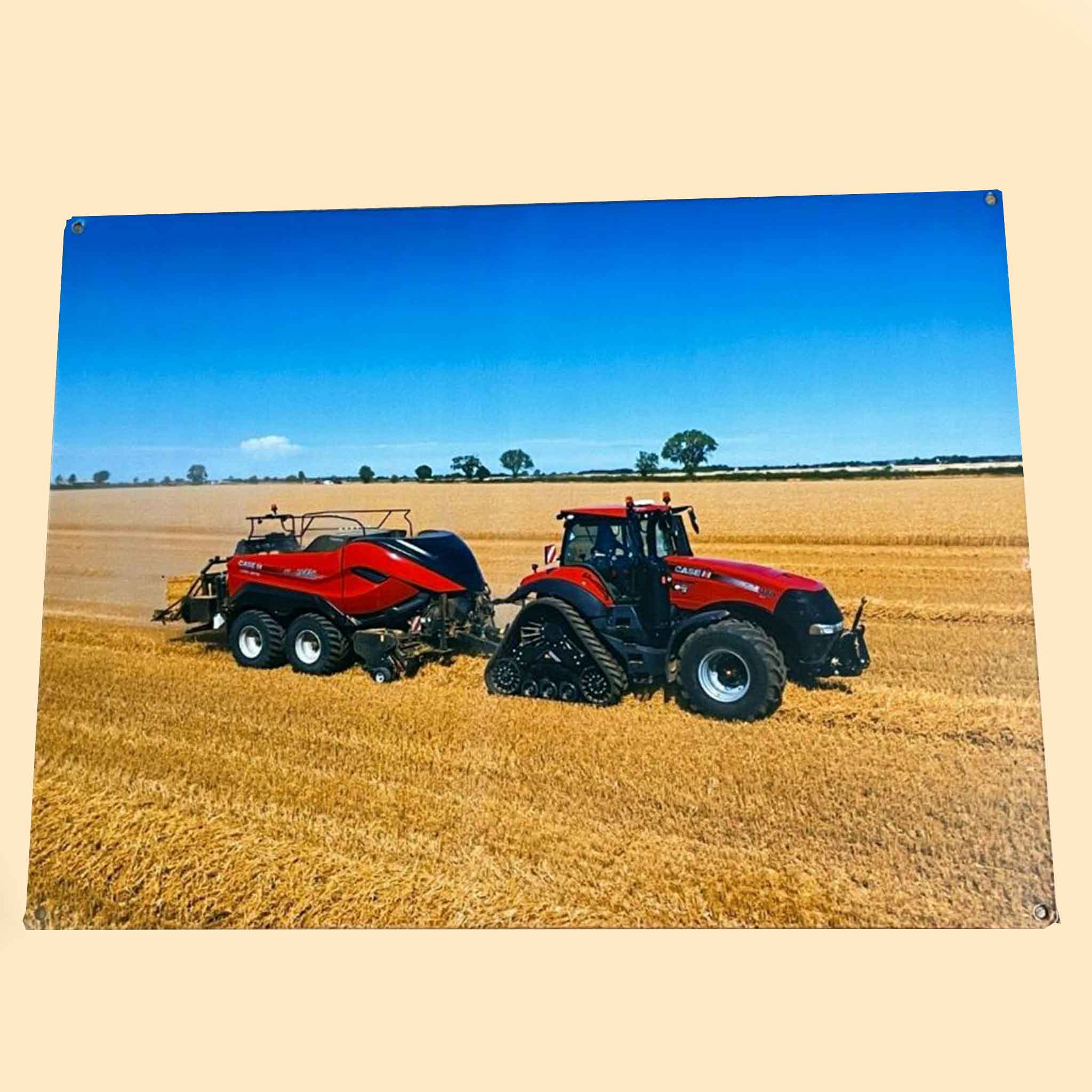 Case Tractor and Baler Large Metal Sign 30x40cm