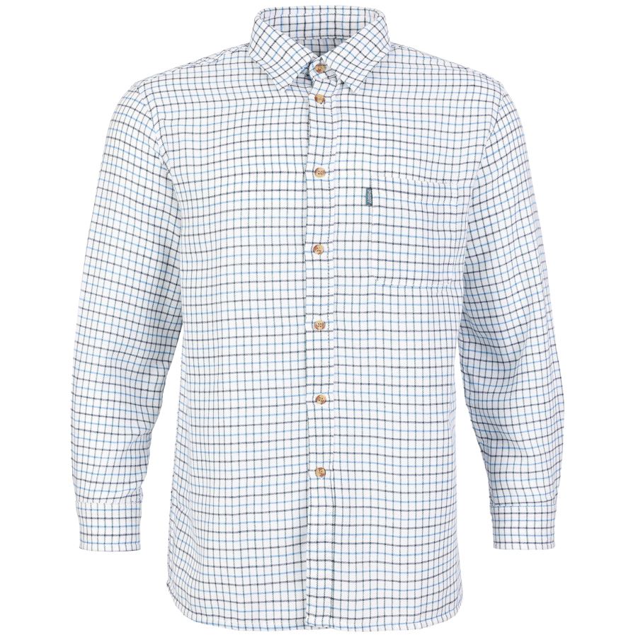 Castle Tattersall Brushed Flannel Check Shirt Blue 1