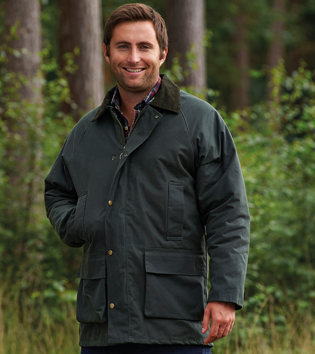 Champion Howick Men's Wax Jacket Olive Green 2