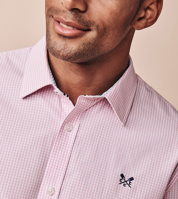 Crew Classic Fit Micro Gingham Shirt Classic Pink 2