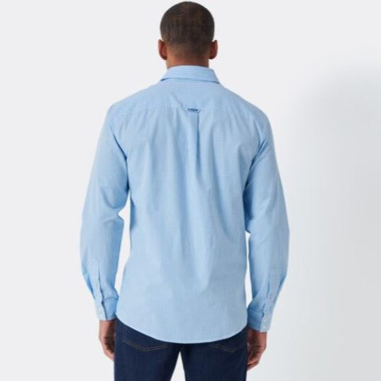 Crew Classic Fit Micro Gingham Shirt Sky 3