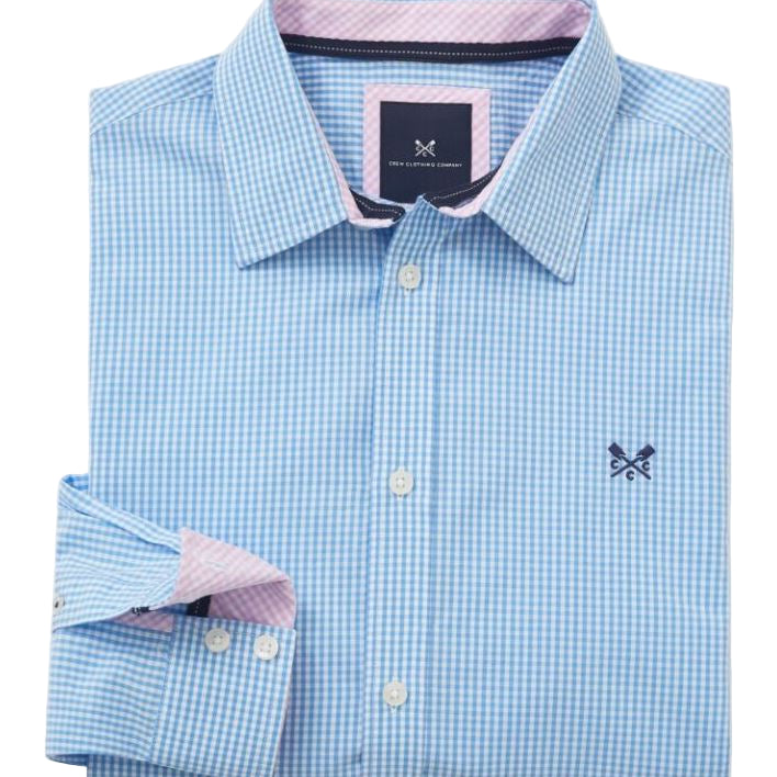 Crew Classic Fit Micro Gingham Shirt Sky 2