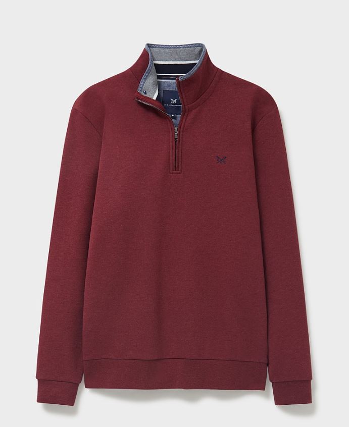 Crew Classic Half Zip Sweatshirt Cordovan Marl 2