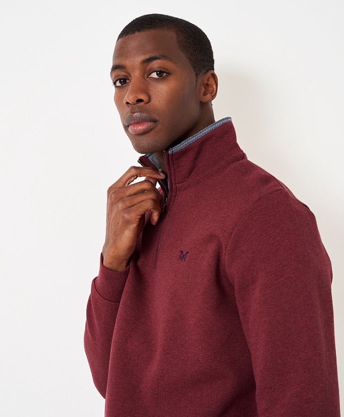 Crew Classic Half Zip Sweatshirt Cordovan Marl 3