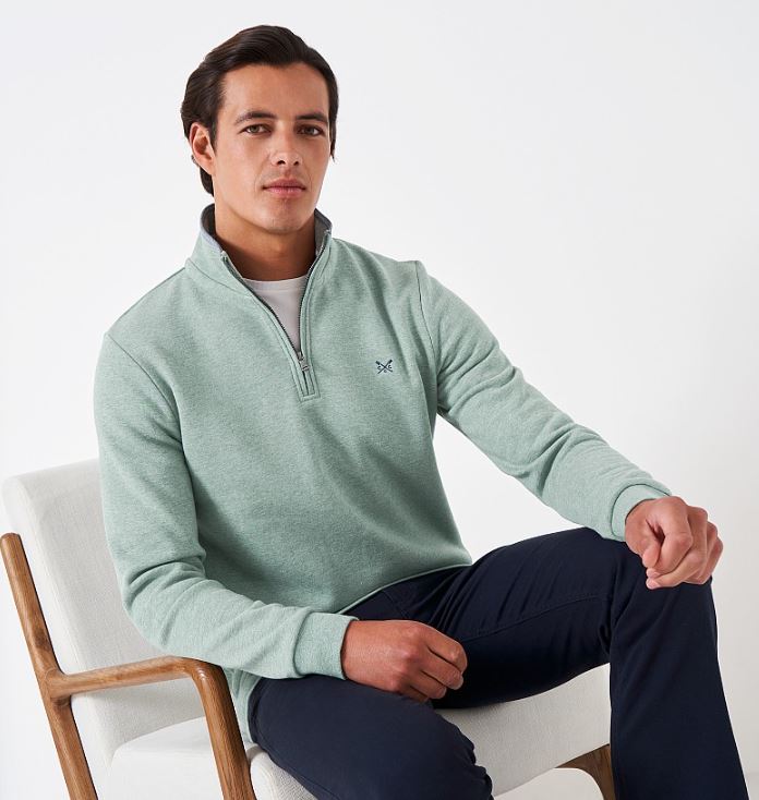 Crew Classic Half Zip Sweatshirt Trellis Marl 1