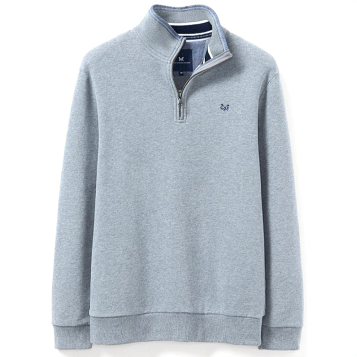 Crew Classic Men's Half Zip Sweatshirt Grey Marl 1