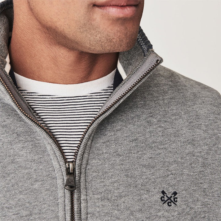 Crew Classic Men's Half Zip Sweatshirt Grey Marl 4