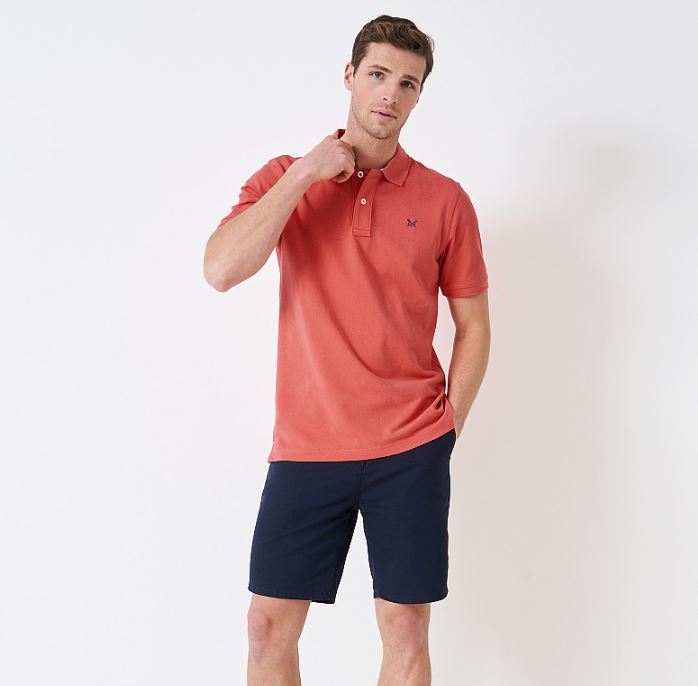 Crew ClaCrew Classic Pique Polo Shirt Spiced Coral 6ssic Pique Polo Shirt Spiced Coral 6