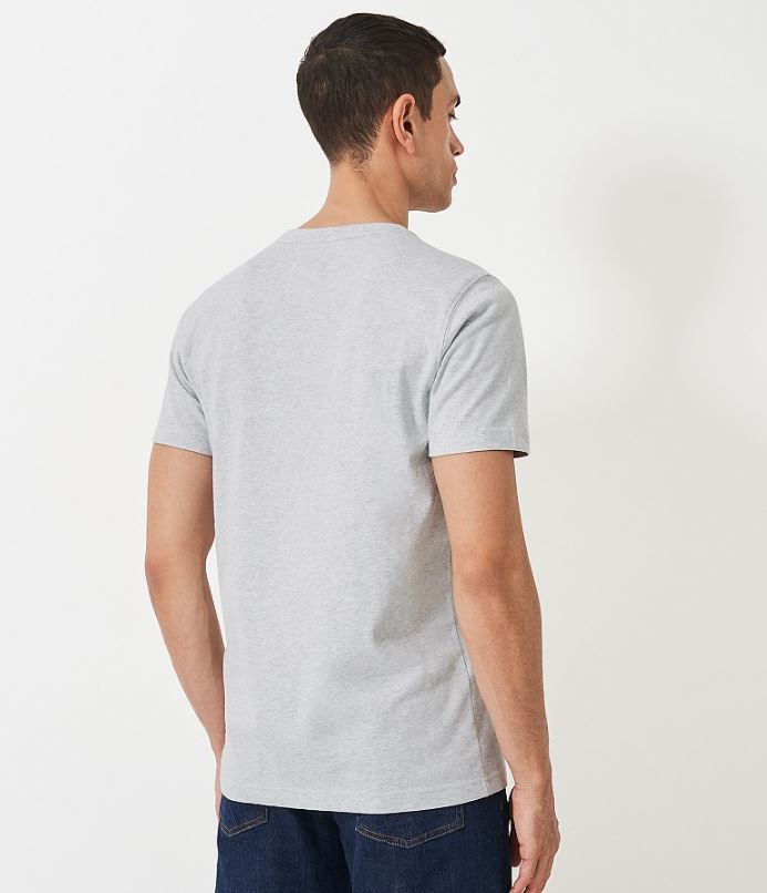 Crew Clothing Classic Crew Neck T-Shirt Ice Blue-Grey Marl 3