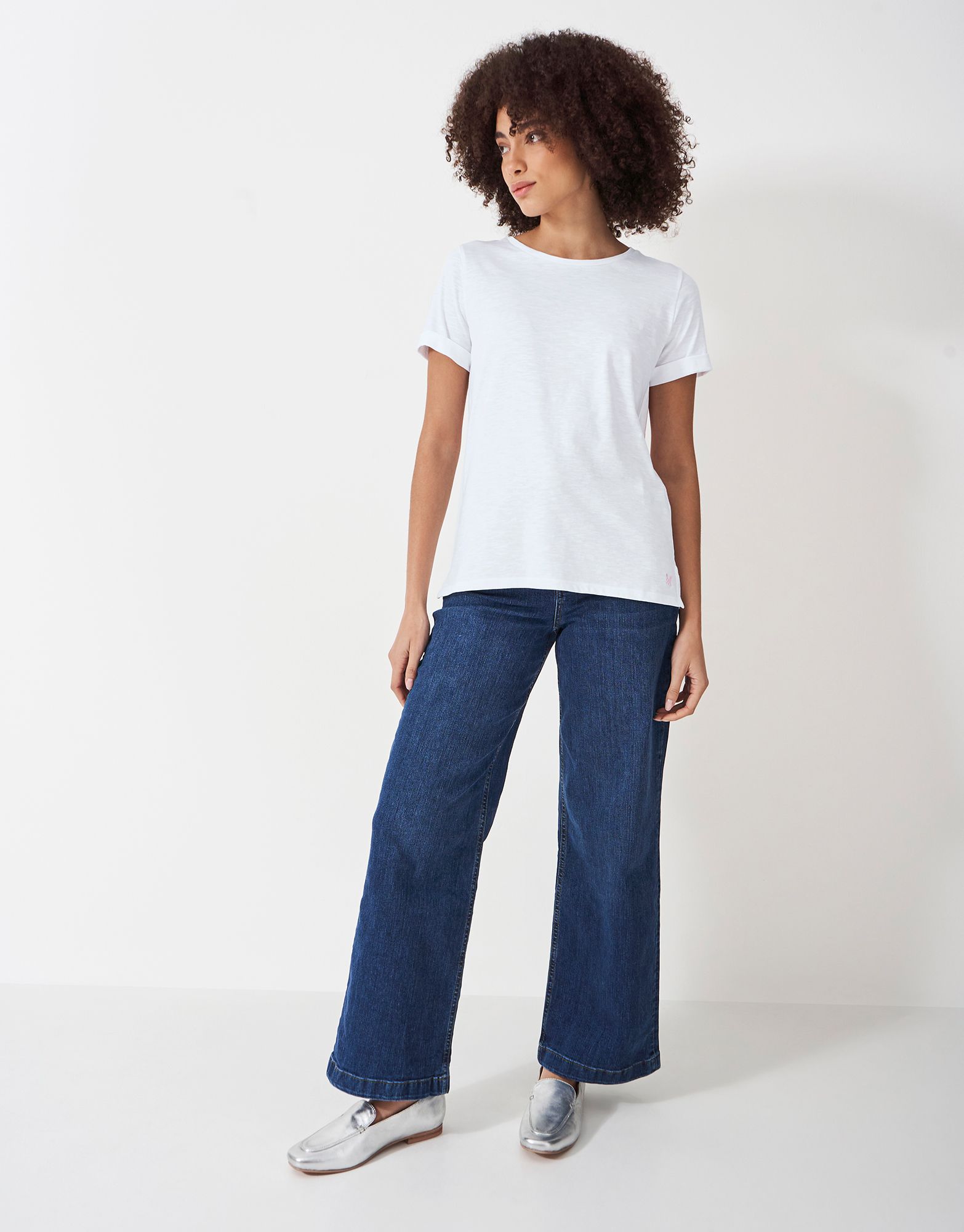 Crew Clothing Perfect Slub T-shirt White 1