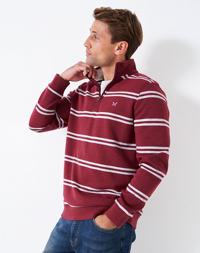 Crew Fentworth Half Zip Sweatshirt Cordovan Grey 3